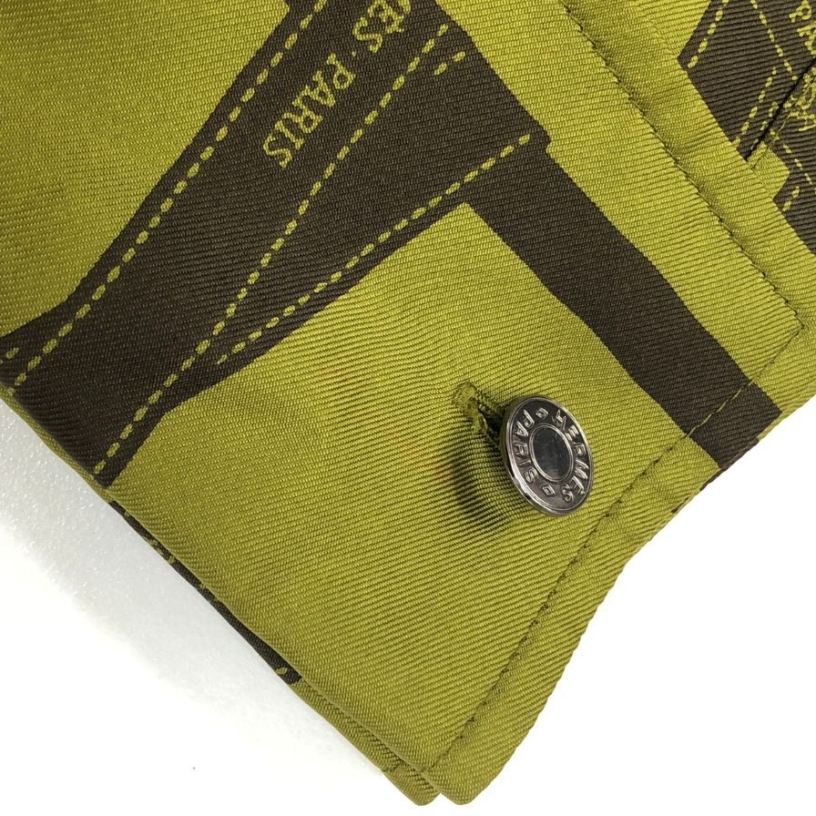 美品◆エルメス マルジェラ期 ワンピース ヴィンテージ 総柄 ボルデュック カーキ レディース サイズ34 HERMES 【AFB2】