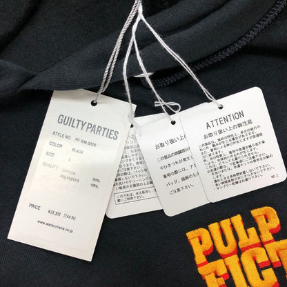 極美品◆ワコマリア×パルプフィクション  パーカー プルオーバー コットン ブラック サイズL メンズ WACKO MARIA × PULP FICTION 【AFB19】
