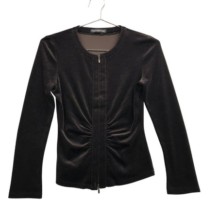 美品◆フォクシー ニューヨーク トップス  ストレッチベロア 23377 レディース サイズF ブラウン FOXEY NEW YORK 【AFB46】