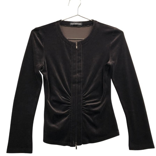 美品◆フォクシー ニューヨーク トップス  ストレッチベロア 23377 レディース サイズF ブラウン FOXEY NEW YORK 【AFB46】