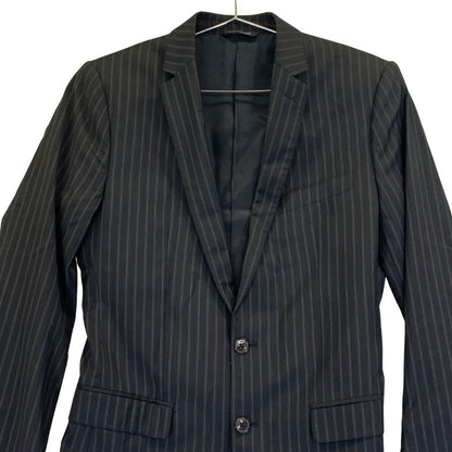中古◆ドルチェ＆ガッバーナ MARTINI 2Bジャケット スーツ ストライプ メンズ サイズ 46 ブラック DOLCE&GABBANA 【AFA11】
