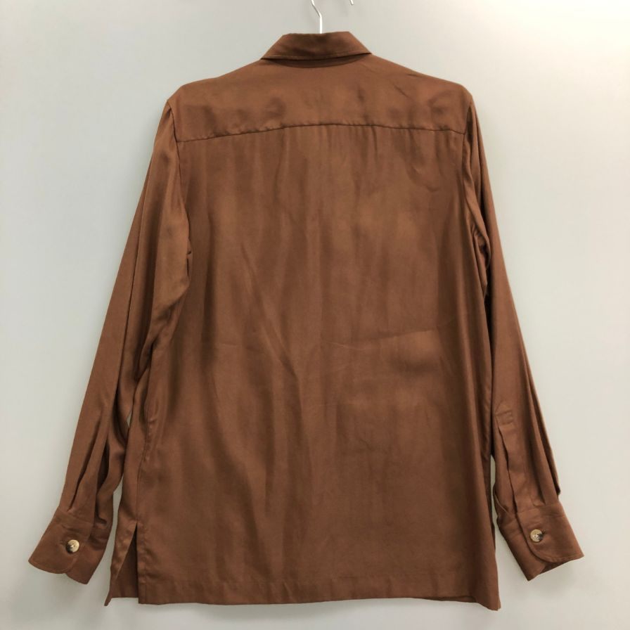 美品◆エリッコフォルミコラ サファリシャツ ジャケット テンセル ブラウン サイズ46 Errico Formicola 【AFB36】