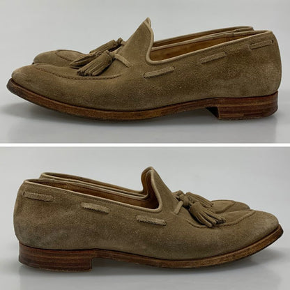 クロケット&ジョーンズ ローファー タッセルローファー ガーンジー スエード ブラウン サイズ7.5 CROCKETT&JONES GUERNSEY 約26.0cm【AFC41】