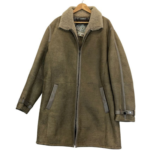 極美品◆エトロ ムートンコート シープスキン サイズXL ブラウン ETRO 【AFF22】