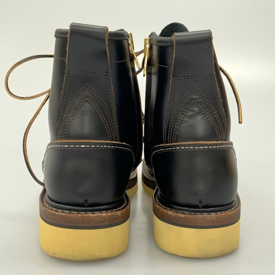 スッピン ワークブーツ SP-08L レザー レースアップ サイドジップ ブラック メンズ サイズUS8 SPPN BOOTS 8in LACE-UP BOOTS 約26.0cm【AFD2】