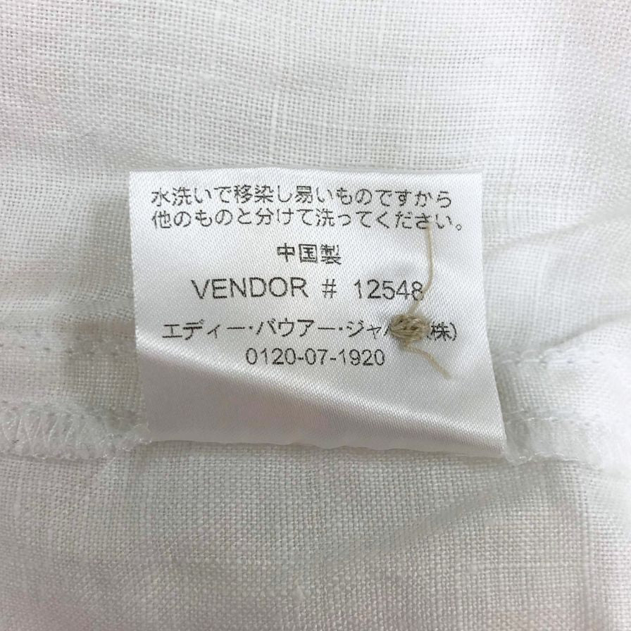 中古◆エディーバウアー リネンシャツ ホワイト サイズPM レディース 麻 長袖シャツ Eddie Bauer 【AFB15】
