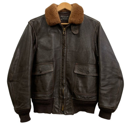 極美品◆ザリアルマッコイ フライトレザージャケット Type G-1 メンズ ブラウン サイズ38 THE REAL McCOY’S 【AFG1】