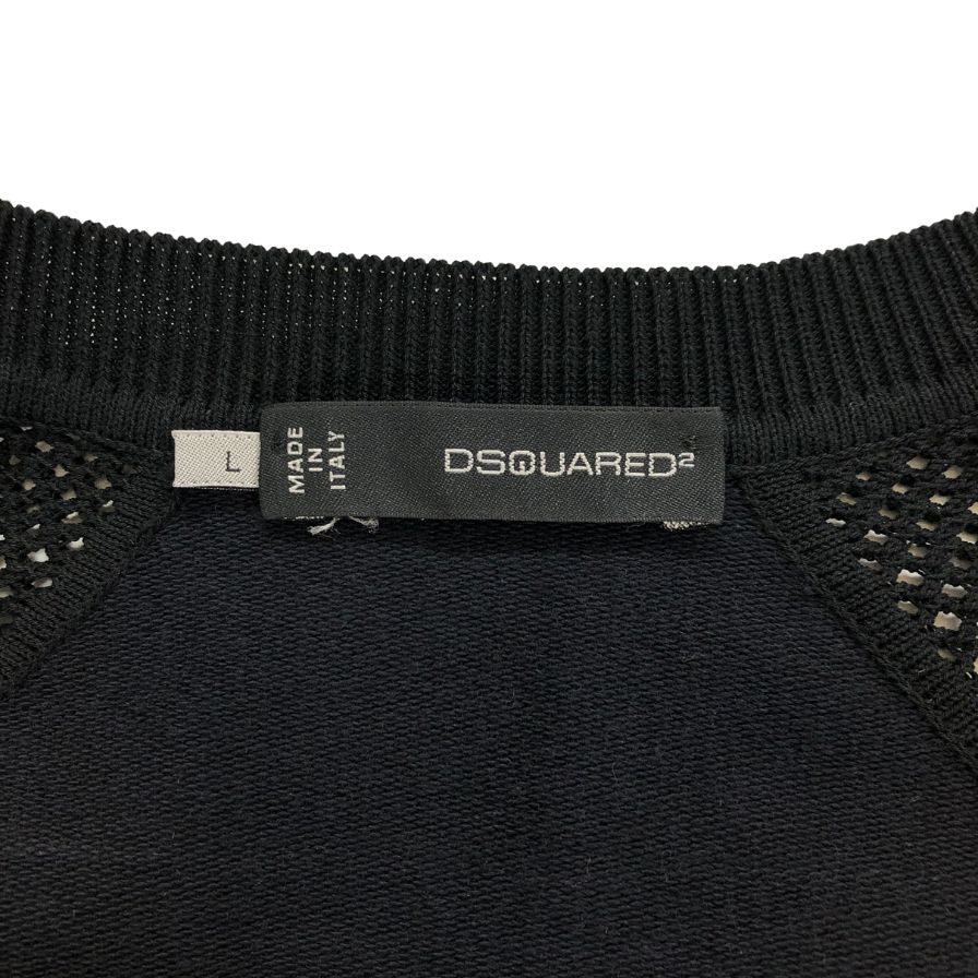 美品◆ディースクエアード ジップアップブルゾン コットン ポリウレタン サイズＬレディース ブラック DSQUARED2 【AFB38】