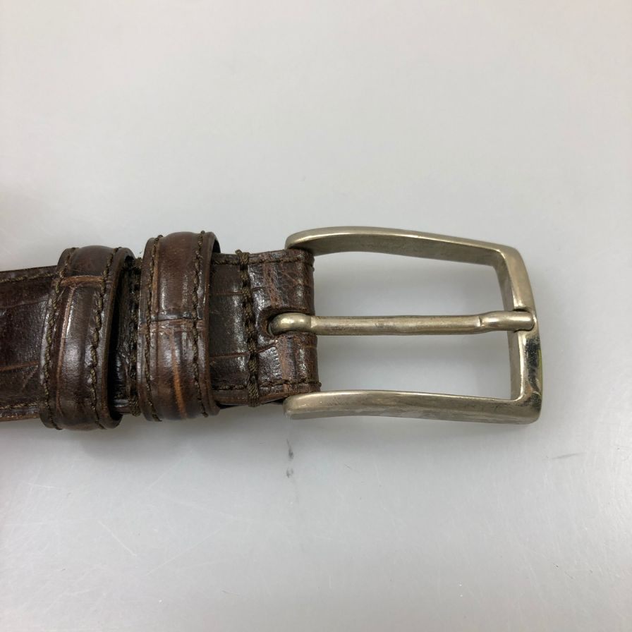フェリージ ベルト クロコ 型押し ブラウン FELISI【AFI19-2】