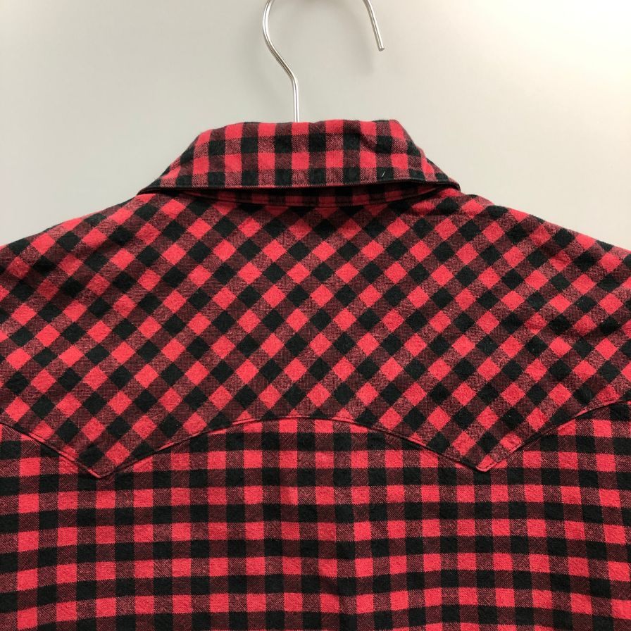 美品◆ポロ ラルフローレン 長袖シャツ チェック スナップボタン レッド サイズM メンズ POLO RALPH LAUREN 【AFB12】