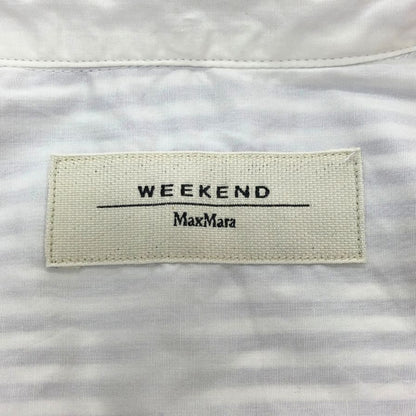 美品◆ウィークエンド マックスマーラ シャツ ストライプ コットン 長袖 ドレスシャツ パープル レディース サイズ38 WEEKEND MaxMara 【AFB34】