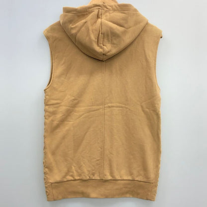 中古◆バルマン ノースリーブパーカー ジップアップ サイドロゴ ベージュ メンズ サイズXS BALMAIN 【AFB8】