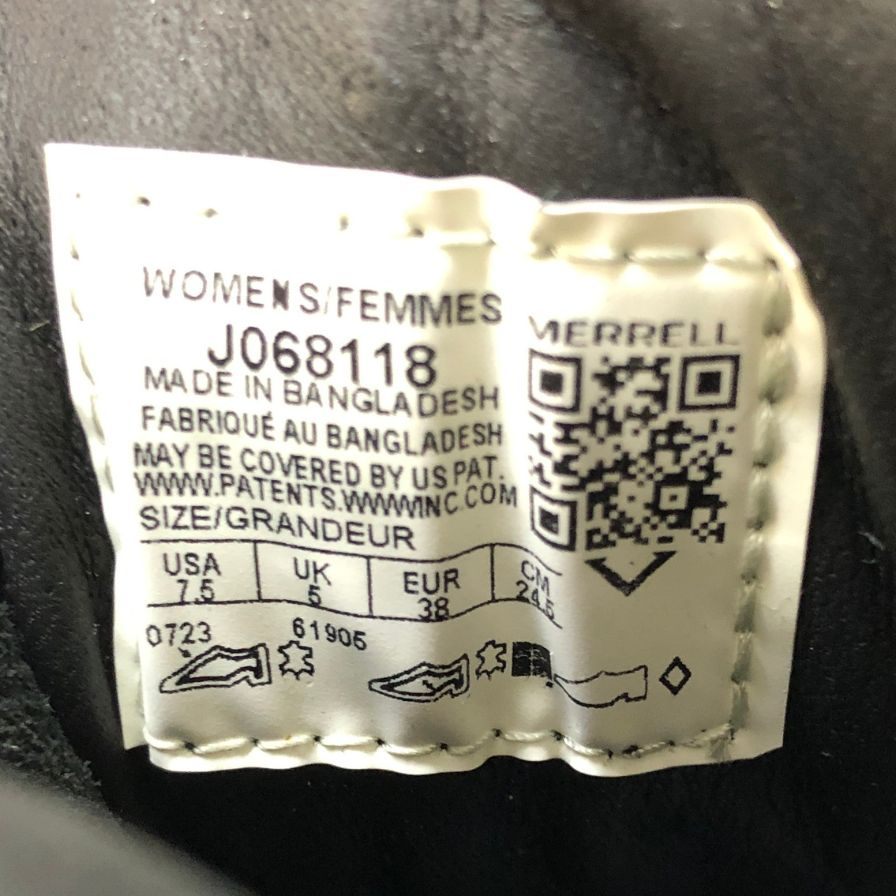 メレル ブーツ トレッキングブーツ Bristol MID レディース サイズ24.5 ブラック MERRELL 約24.5cm【AFD8】