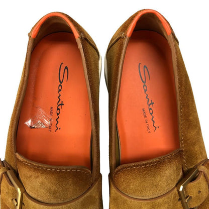 サントーニ ローファ― 18036 ベルトデザイン スエード ブラウン サイズUK6 メンズ SANTONI 約24.5cm【AFC4】