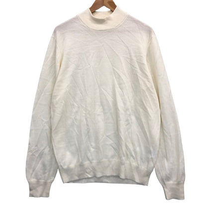 美品◆グランサッソ ニット  モックネック ラナウール メンズ ホワイト サイズ52 Gran Sasso 【AFB13】