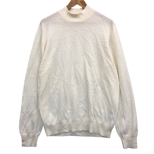 美品◆グランサッソ ニット  モックネック ラナウール メンズ ホワイト サイズ52 Gran Sasso 【AFB13】