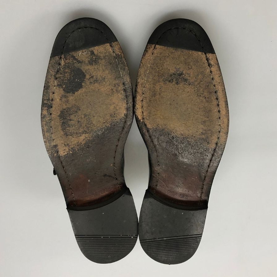 アクアスキュータム レザーシューズ シングルストラップ 日本製 メンズ サイズ26.5cmEEE ブラック Aquasqutum 約26.5cm【AFC2】