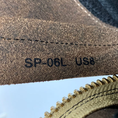 スッピン ワークブーツ SP-08L レザー レースアップ サイドジップ ブラック メンズ サイズUS8 SPPN BOOTS 8in LACE-UP BOOTS 約26.0cm【AFD2】