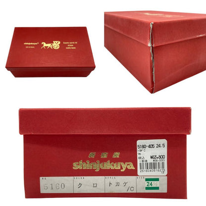 新宿屋 ハイヒール レザー  5160 トカゲ ブラック サイズ24.5cm レディース shinjukuya 約24.5cm【7-12】