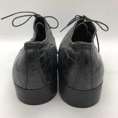 グッチ クロコ型押し プレーントゥ シューズ 1021 ブラック サイズ41 GUCCI 約26.0cm【AFC47】