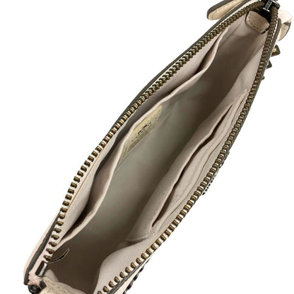 コーチ チェーン ミニ スタッズ ハンドバッグ ポーチ ホワイト COACH【AFE10】