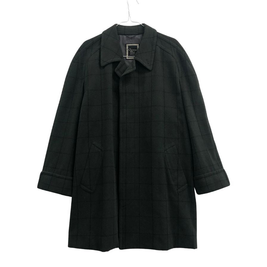 クリスチャンディオールムッシュ コート 80年代 グリーン チェック メンズ サイズ S Christian Dior MONSIEUR【LA】