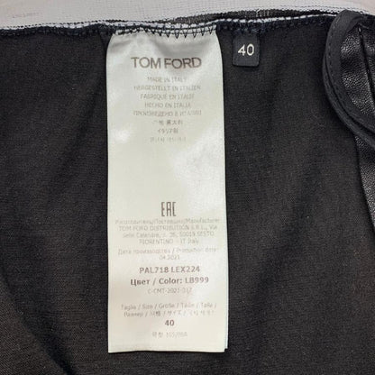 トムフォード ウエストロゴ レギンス 裾ジップ イタリア製 レディース サイズ40 ブラック TOMFORD 【AFB20】
