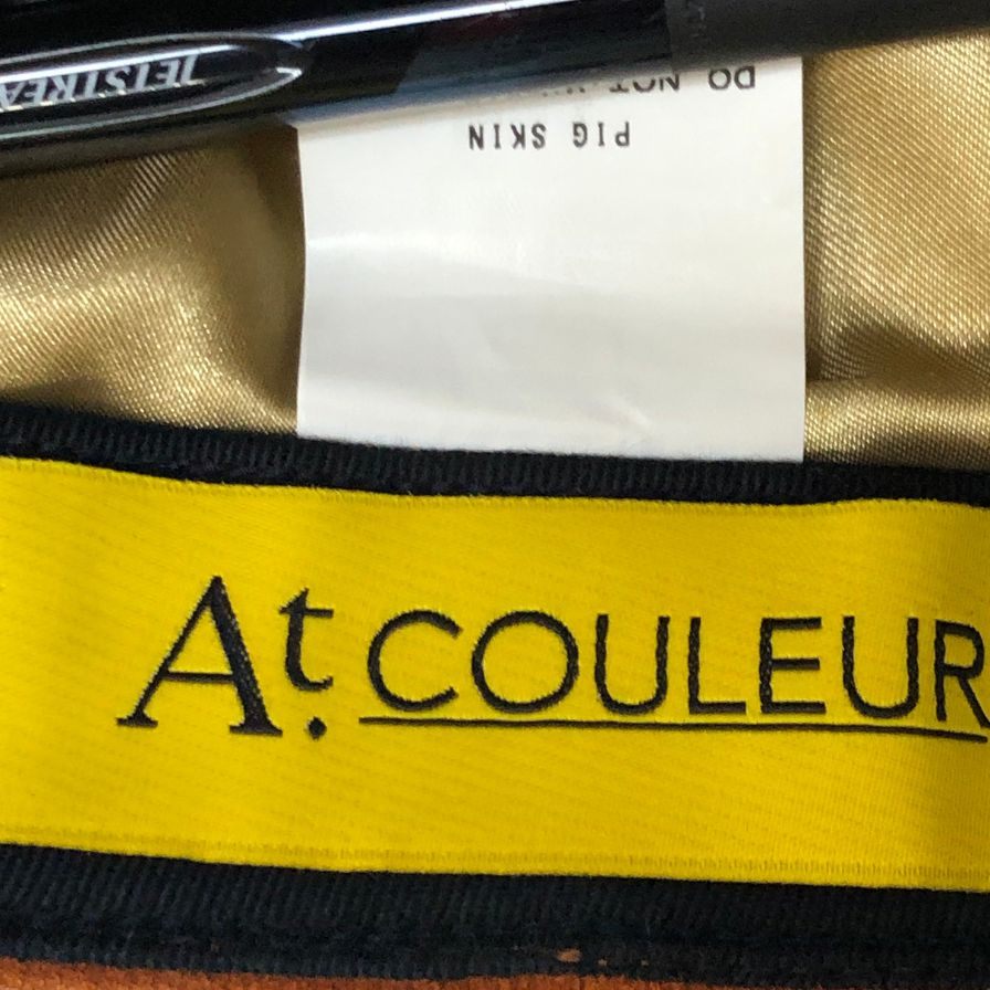 アーテクルール キャップ 豚革 スエード レザー 本革 ピッグスキン ブラウン At.COULEUR【AFI21】【中古】