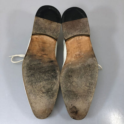 ワールドフットウェアギャラリー レザーシューズ プレーントゥ メッシュ ホワイト サイズ6.5 メンズ World Footwear Gallery 約25.0cm【YB4】
