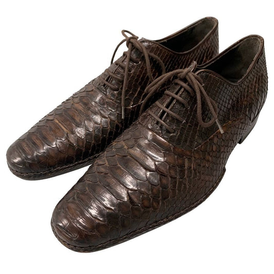 ジョルジオアルマーニ レザーシューズ 404 パイソン ブラウン サイズ39.5 メンズ GIORGIO ARMANI 約24.5cm【AFC33】