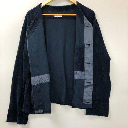 新品同様◆エンジニアードガーメンツ ノーカラージャケット パイル地 USA製 メンズ サイズM ネイビー ENGINEERED GARMENTS 【AFB5】