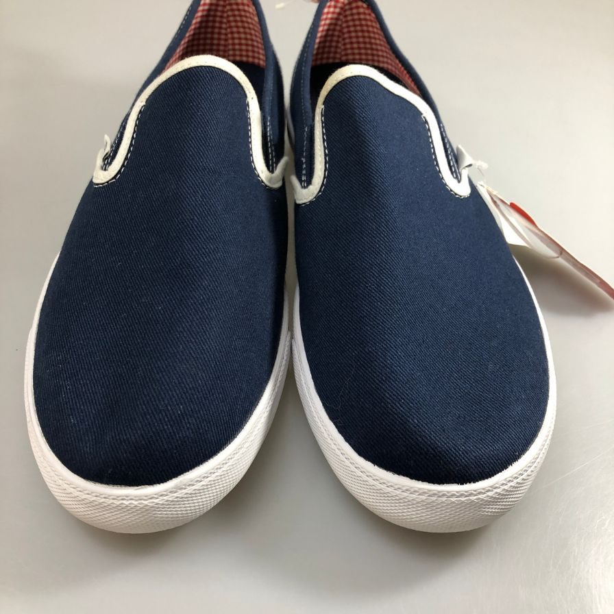 ヴァンズ スリッポン スニーカー スケート刺繍 メンズ サイズ28.5 ネイビー VANS 約28.5cm【PTM】