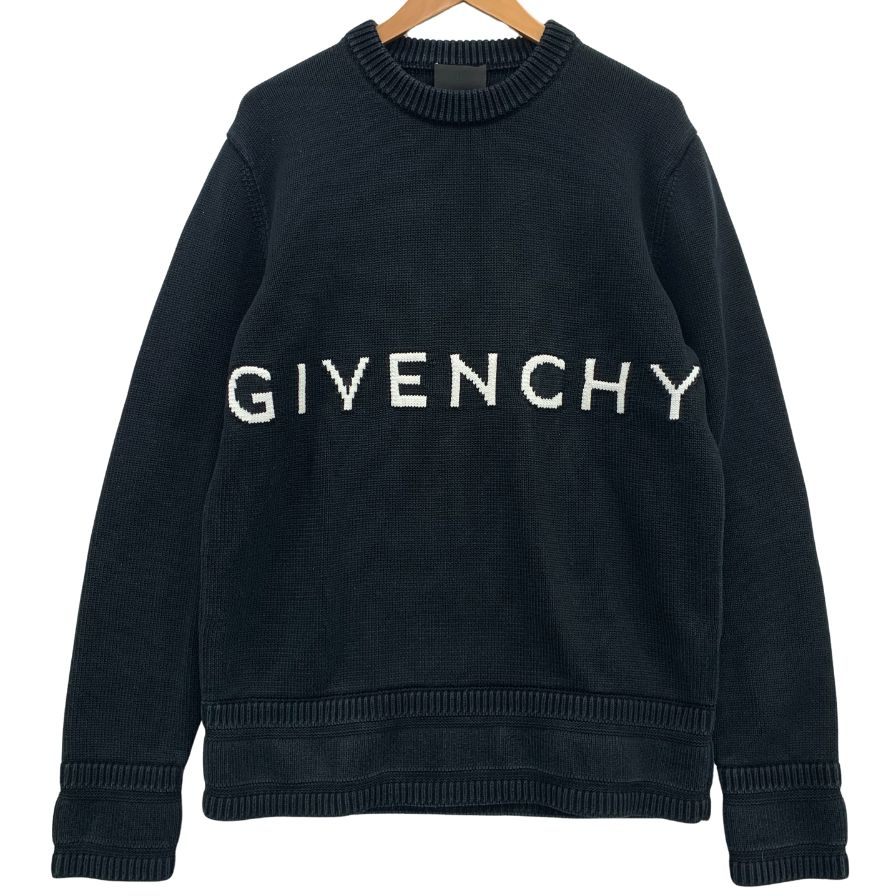 美品◆ジバンシィ セーター 現行 ロゴ4G ブラック サイズL メンズ GIVENCHY 【AFB33】