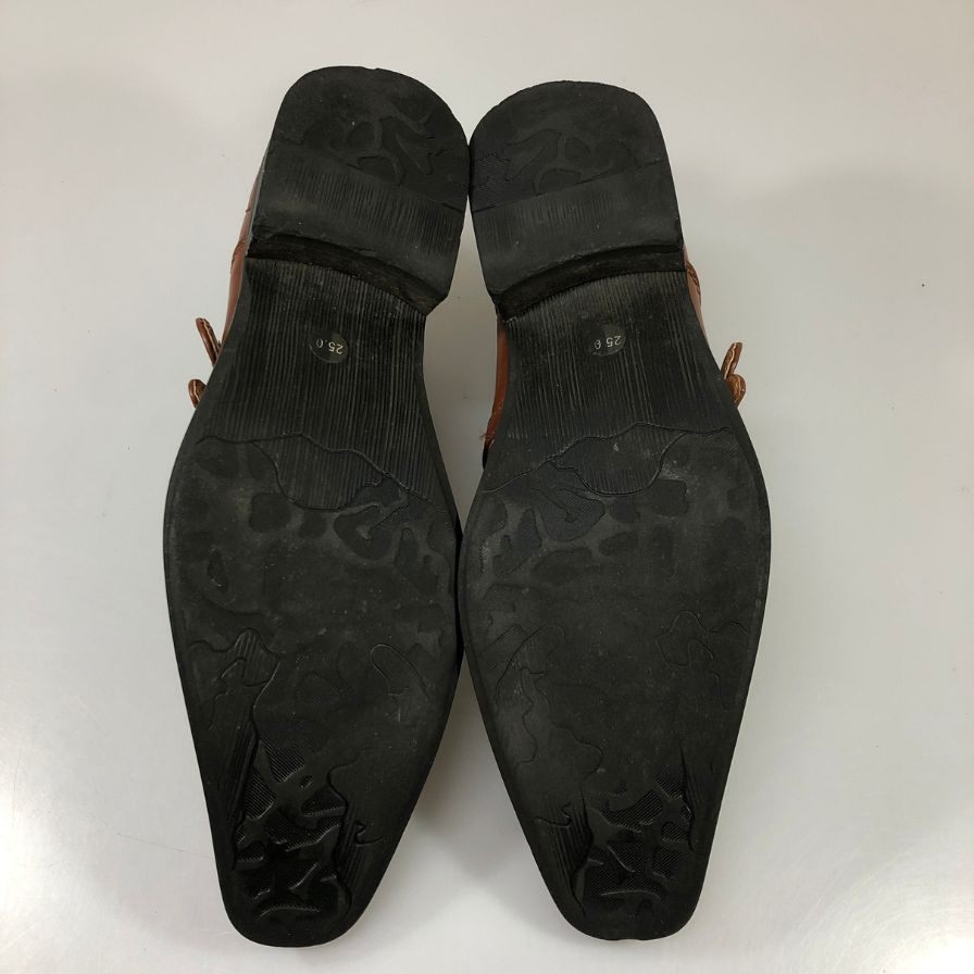 リチャードスミス レザーシューズ ダブルストラップ メンズ サイズ 25cm ブラウン RICHARD SMITH 約25.0cm【AFC53】