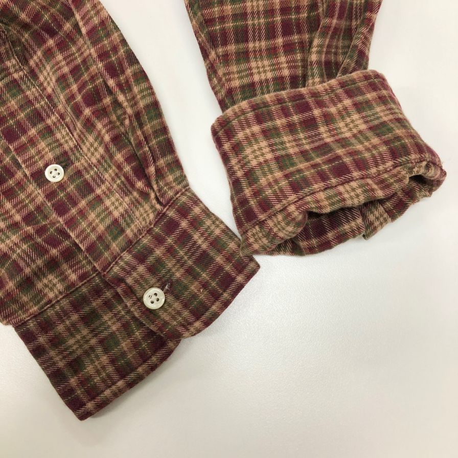 美品◆ポロ ラルフローレン 90S ボタンダウンシャツ BLAKE チェック レッド×ブラウン メンズ サイズXL Polo Ralph Lauren 【AFB10】