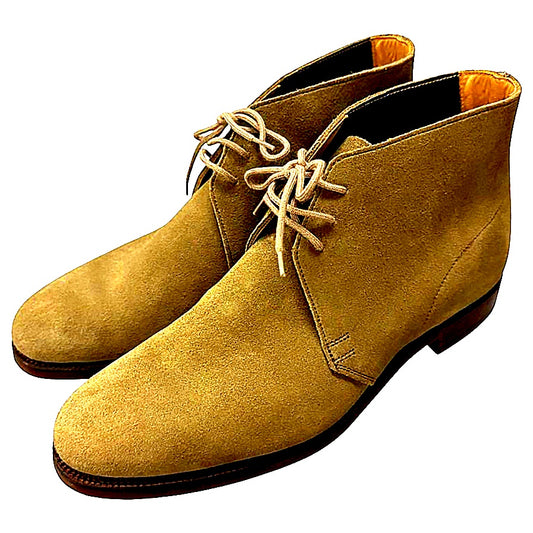 クロケット&ジョーンズ チャッカブーツ スエード ライトブラウン メンズ サイズ7D CROKETT&JONES CHUKKA 約25.5cm【AFD8】