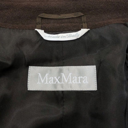 美品◆マックスマーラ チェスターコート アンゴラ ウール ロング丈 ブラウン レディース サイズ42 MaxMara 【AFA12】