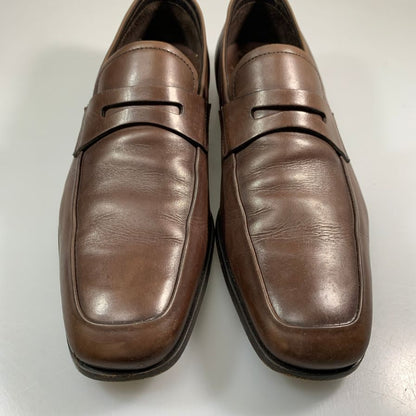 プラダ レザーシューズ  ローファー 2256 スクエアトゥ ブラウン メンズ サイズ6.5 PRADA 約25.5cm【AFD4】
