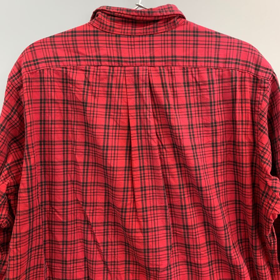 美品◆ラルフローレン ボタンダウンシャツ 90S オールド チェック レッド メンズ サイズM Ralph Lauren 【AFB7】