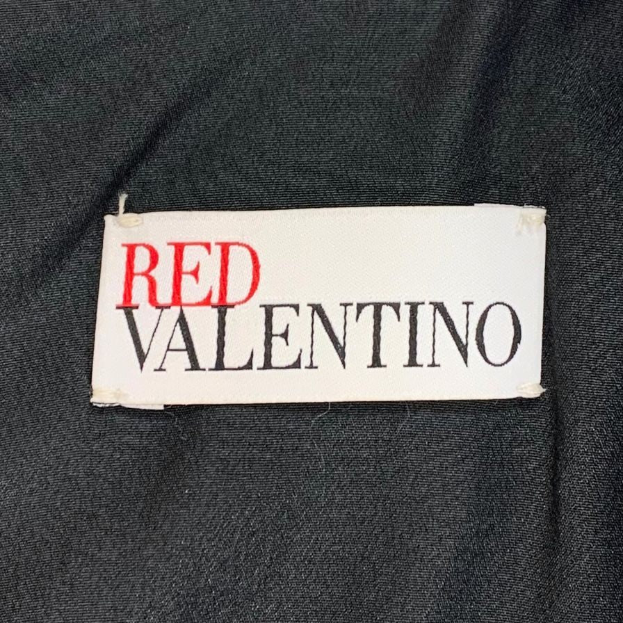 極美品◆レッド ヴァレンティノ 半袖ワンピース フリル レディース サイズ42 ブラック RED VALENTINO 【AFB1】