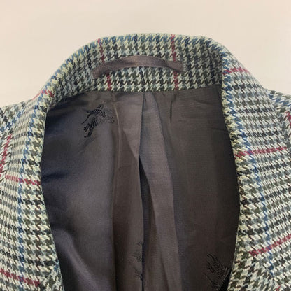 中古◆バーバリー テーラードジャケット ダブル 90S 旧タグ チェック グリーン系 メンズ サイズ 表記なし Burberry 【AFA7】