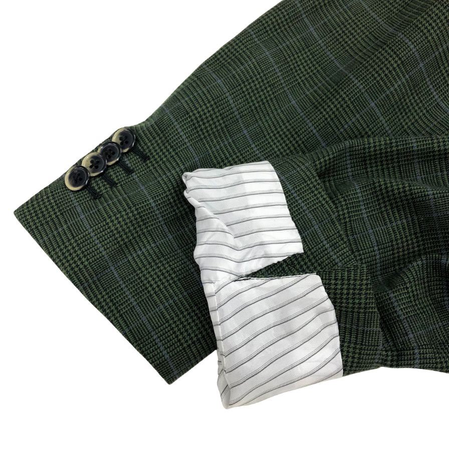 美品◆ラルディーニ テーラードジャケット 段返り3B グリーン メンズ サイズ46 LARDINI 【AFB26】