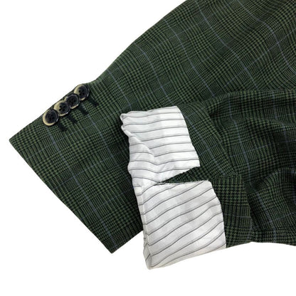美品◆ラルディーニ テーラードジャケット 段返り3B グリーン メンズ サイズ46 LARDINI 【AFB26】
