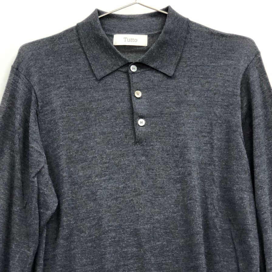 美品◆トゥット ポロシャツ ウール サイズ52 グレー系 Tutto 【AFB29】