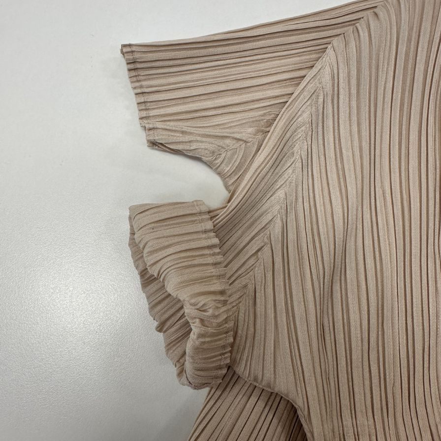 美品◆プリーツプリーズ ワンピース PP53JT112 ポリエステル レディース ベージュ サイズ3  PLEATS PLEASE ISSEY MIYAKE 【AFB5】