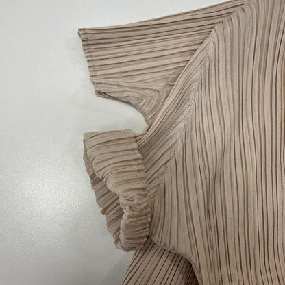 美品◆プリーツプリーズ ワンピース PP53JT112 ポリエステル レディース ベージュ サイズ3  PLEATS PLEASE ISSEY MIYAKE 【AFB5】