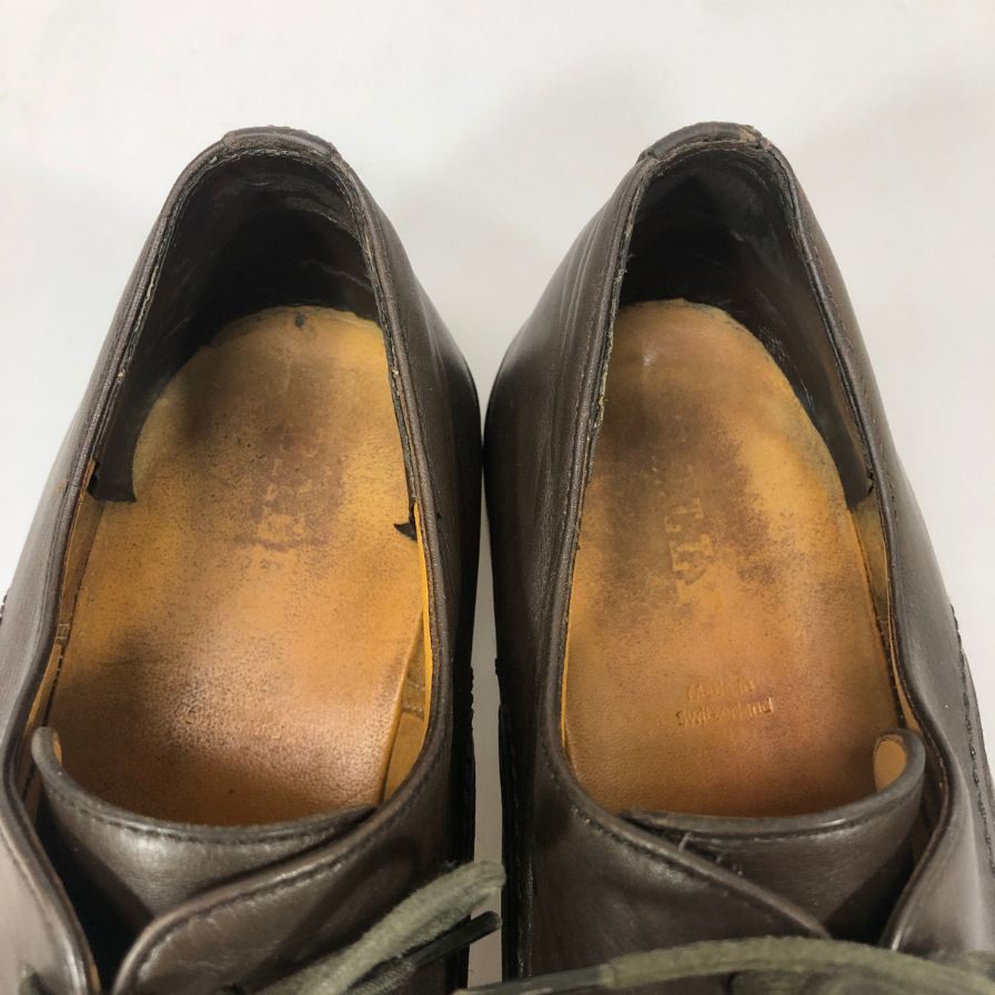 バリー Uチップ ダービー カーフ ロゴ刻印 ブラウン サイズUS10.5EEE BALLY 約28.5cm【YB4】