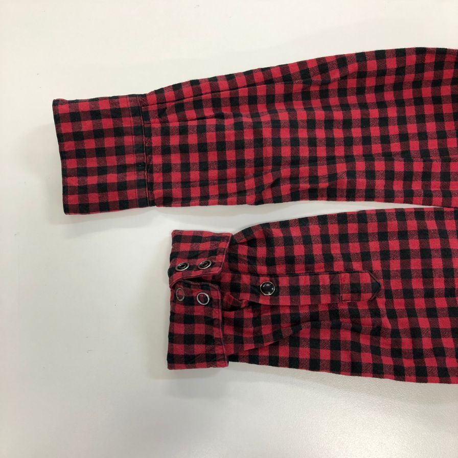 美品◆ポロ ラルフローレン 長袖シャツ チェック スナップボタン レッド サイズM メンズ POLO RALPH LAUREN 【AFB12】