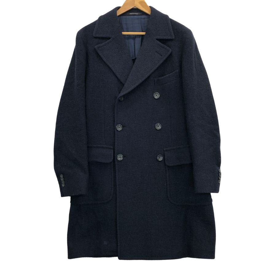 美品◆タリアトーレ ブリッラ ペル イル グスト チェスター コート ダブル ウール ネイビー メンズ サイズ48 Tagliatore Brilla per il gusto 【AFA8】