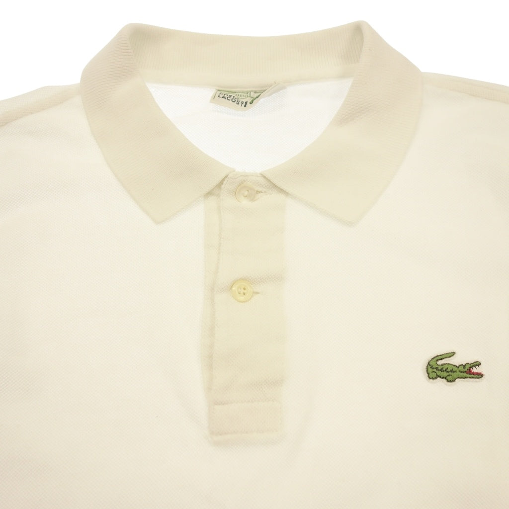 ラコステ ポロシャツ 半袖 フレラコ 80年代中期 フランス製 メンズ ホワイト サイズ3 LACOSTE VINTAGE【LA】